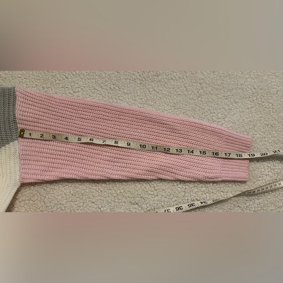 Andree by Unit Women’s Long Sleeve Sweater Pink/Gray/White Crew Neck Size 1X NWT - Picture 7 of 11